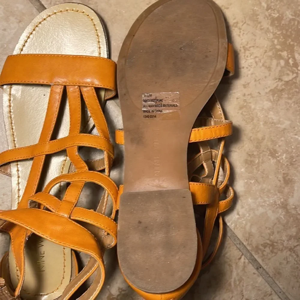 Orange Nine West sandals